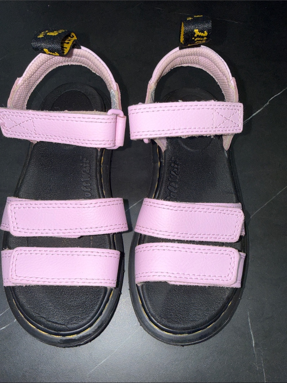 Kids Dr. Martens Pink Hook-and-Loop Sandals